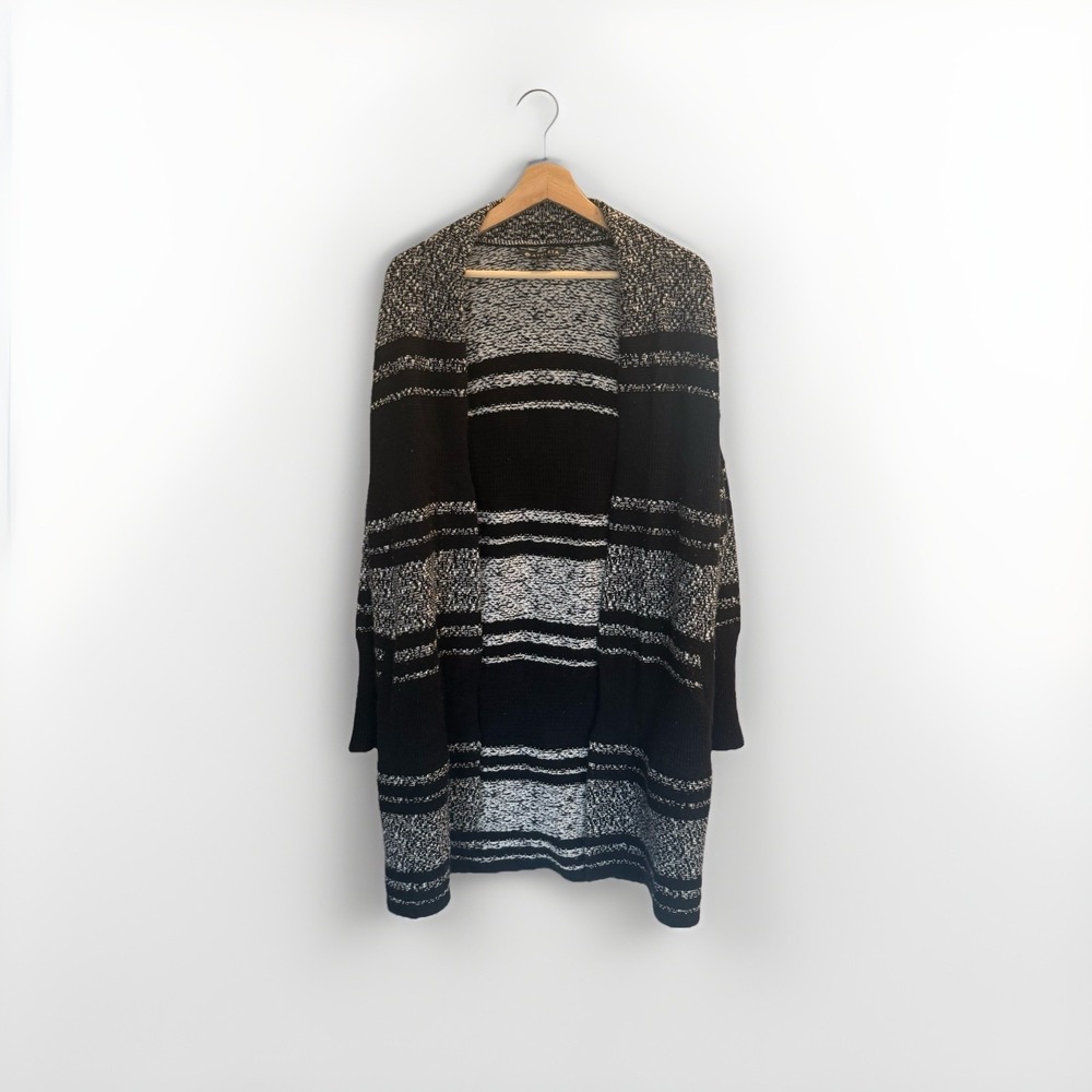 Athleta Black Wool Cashmere Small Cardigan Panorama Point Sweater Wrap Casual